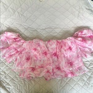 Deedi Off The Shoulder Pink Floral Top